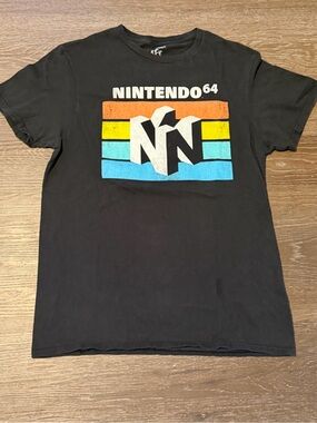 Nintendo 64 Black Graphic Tee - Logo Tag Print